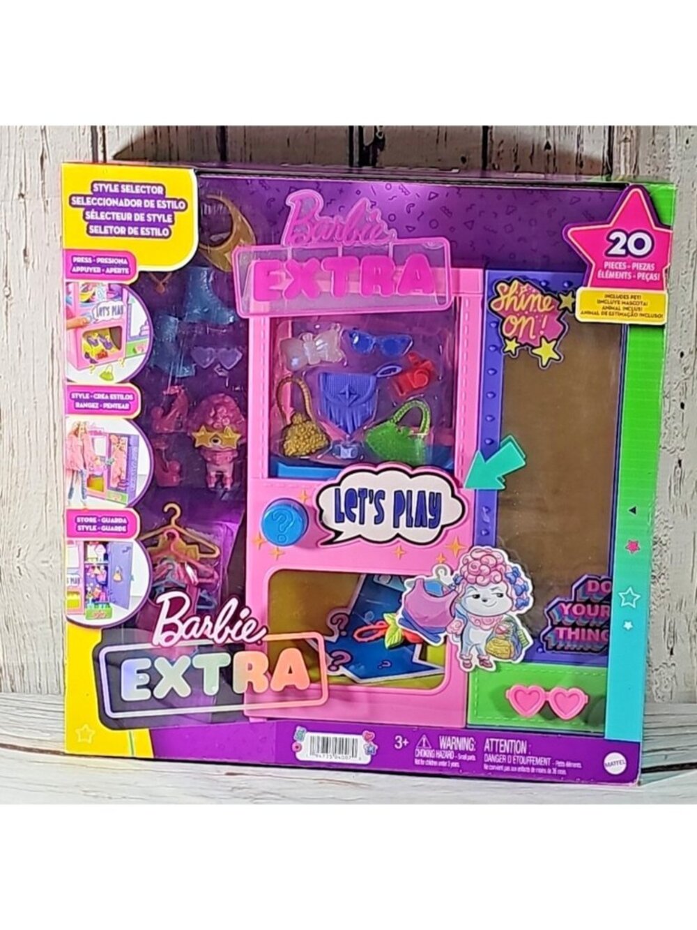 Barbie Extra Surprise Fashion Playset 20 Pieces Including Pet Poodle Closet New